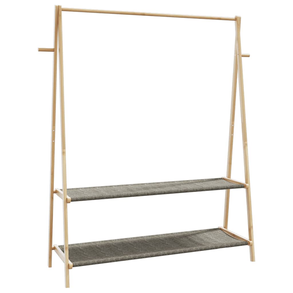 bambusz ruhaállvány polcokkal 132 x 45,5 x 150,5 cm