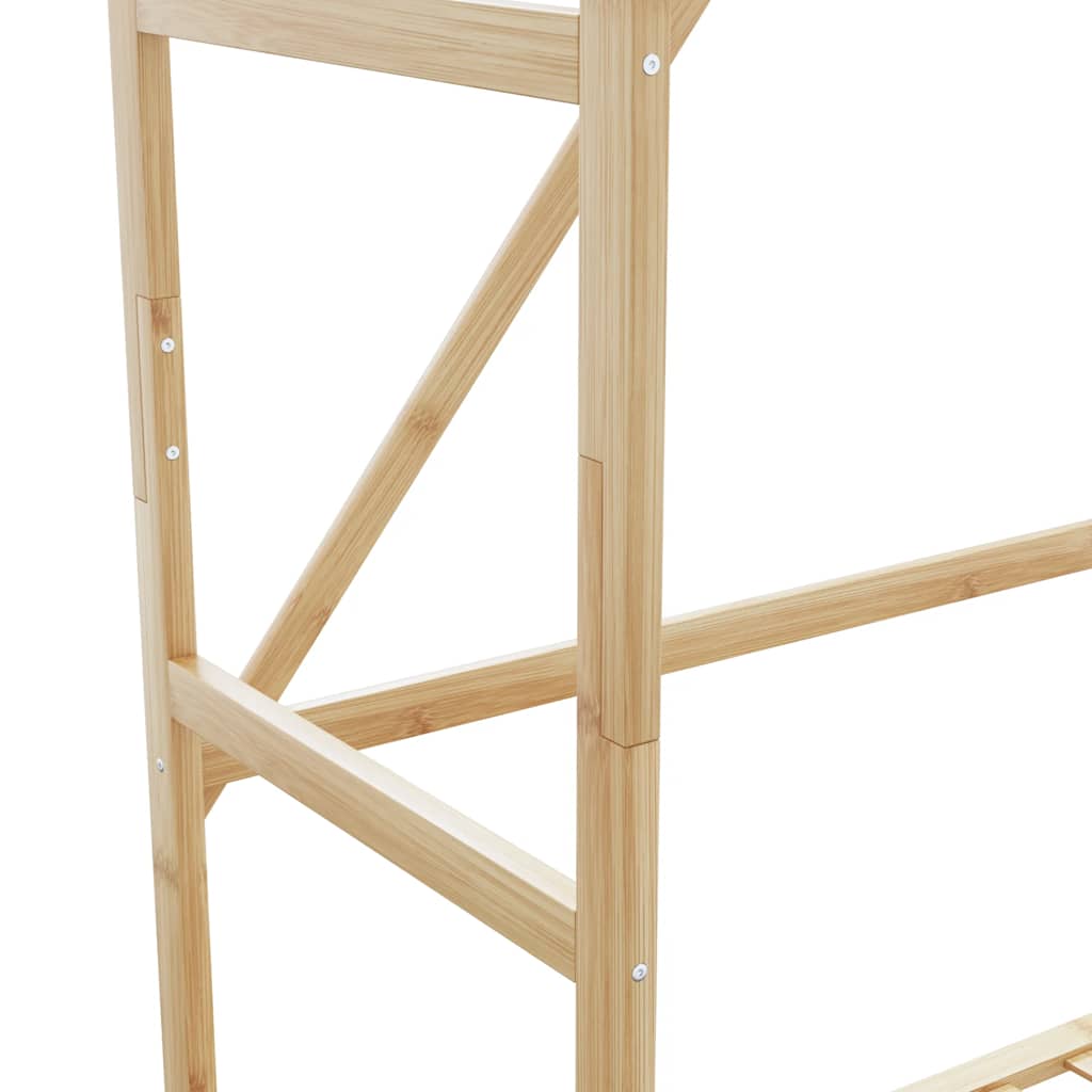 bambusz ruhaállvány polcokkal 80x40x175 cm