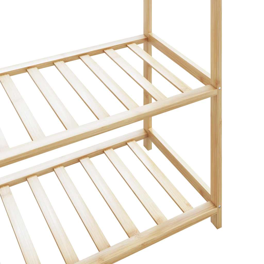 bambusz ruhaállvány polcokkal 80x40x175 cm