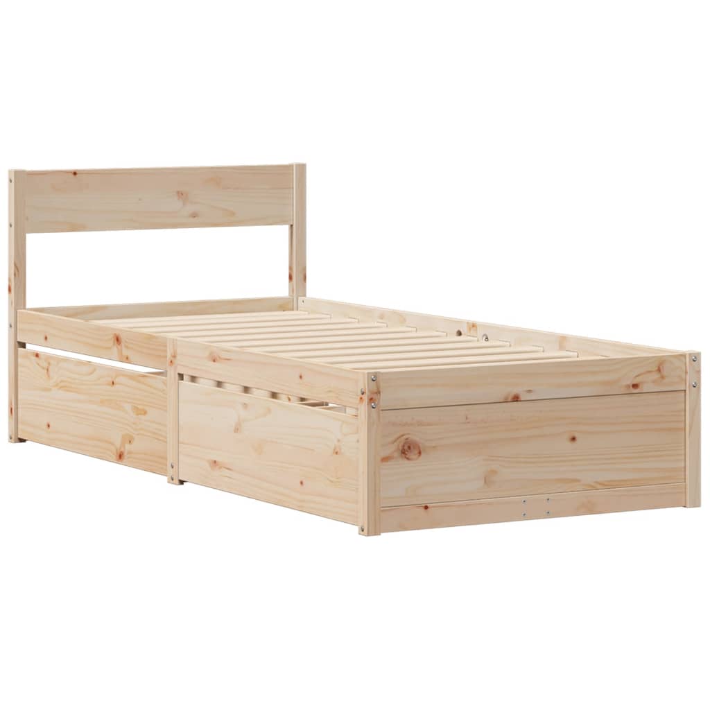 tömör fenyőfa ágy matrac nélkül 90 x 200 cm