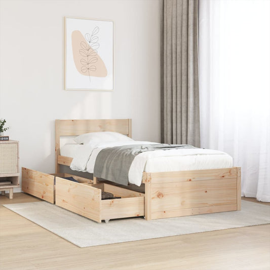 tömör fenyőfa ágy matrac nélkül 90 x 200 cm