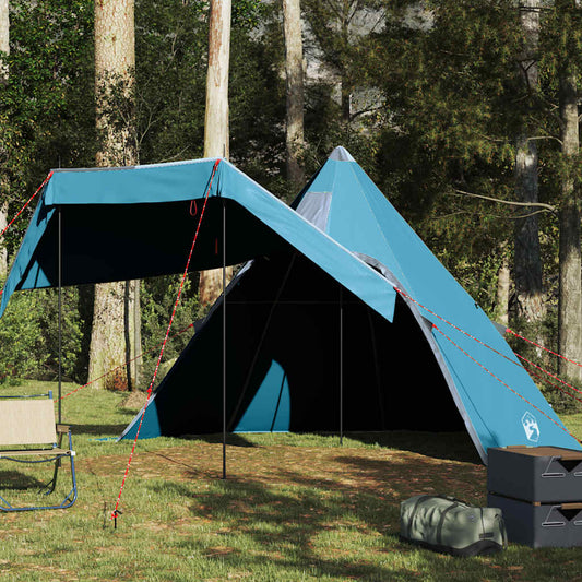 5 személyes kék vízálló tipi kempingsátor