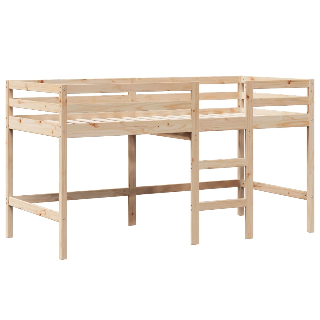 tömör fenyőfa magasított ágy tetővel 75 x 190 cm