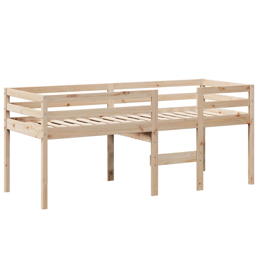 tömör fenyőfa magasított ágy tetővel 80 x 200 cm