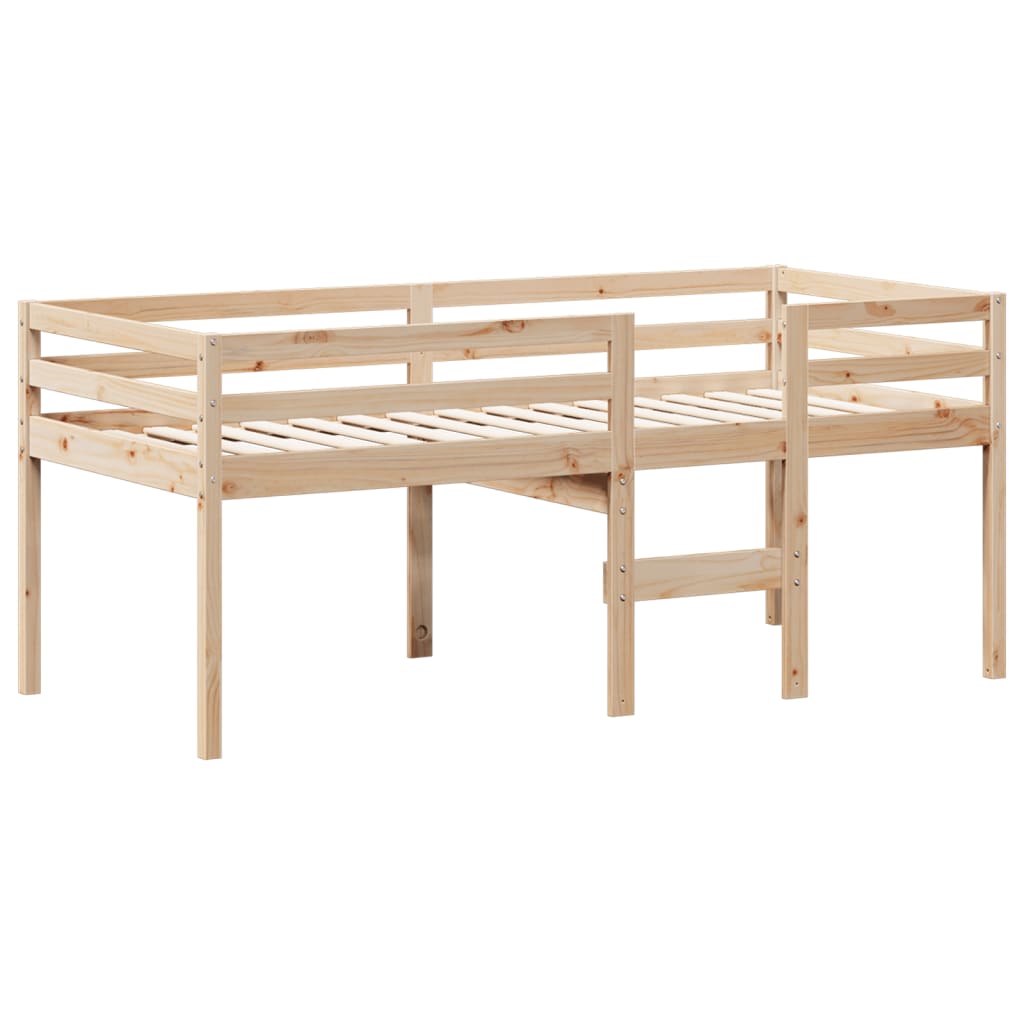 tömör fenyőfa magasított ágy tetővel 90 x 200 cm