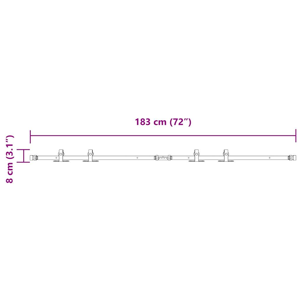 Tolószekrény ajtókészlet 183 cm szénacél