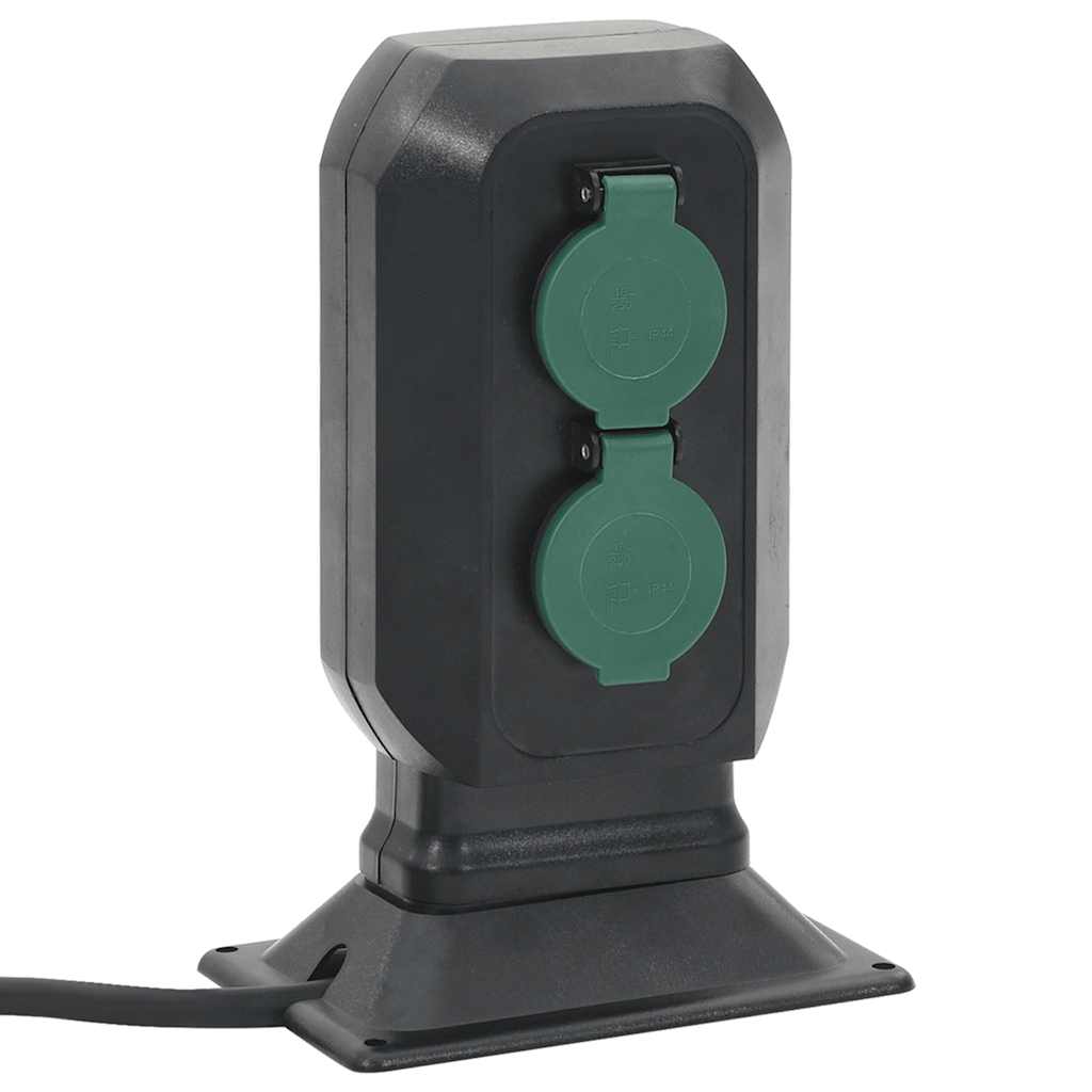 4 utas fekete-zöld kültéri tüskés konnektor 15,5 x 11 x 24 cm