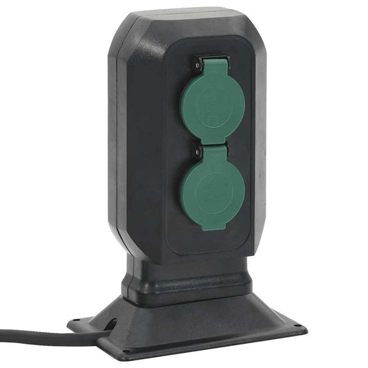 4 utas fekete-zöld kültéri tüskés konnektor 15,5 x 11 x 24 cm