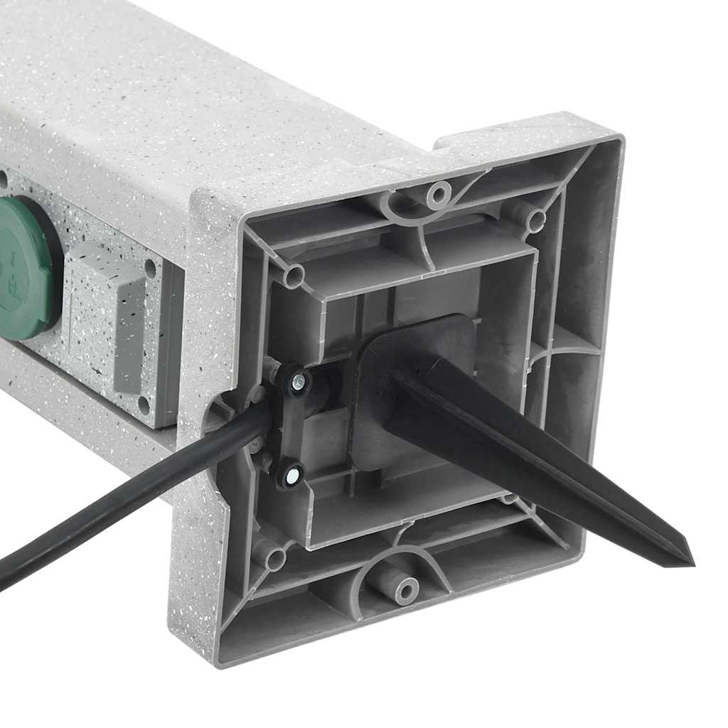 kőhatású szürke 4 utas kültéri tüskés konnektor 16x16x29,5 cm