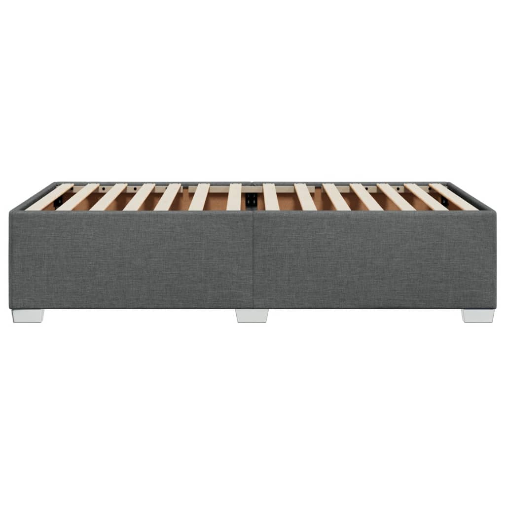 sötétszürke szövet ágykeret matrac nélkül 90x200 cm