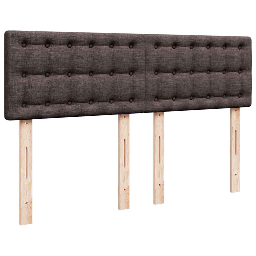 sötétbarna szövet rugós ágy matraccal 140 x 190 cm