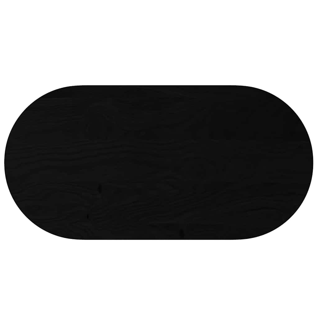 sötétbarna tömör akácfa ovális alakú asztallap 120 x 60 x 2 cm