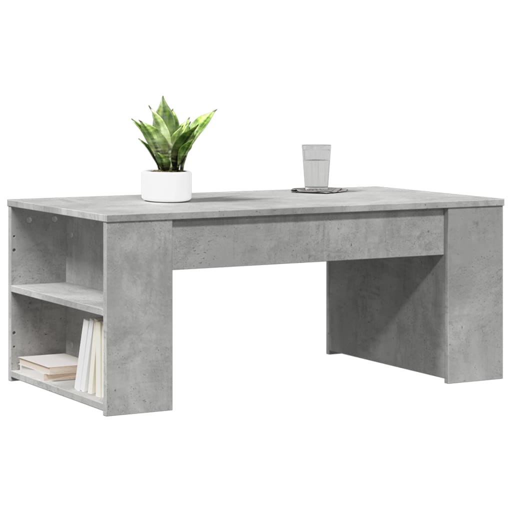 betonszürke szerelt fa dohányzóasztal 102 x 55 x 42 cm