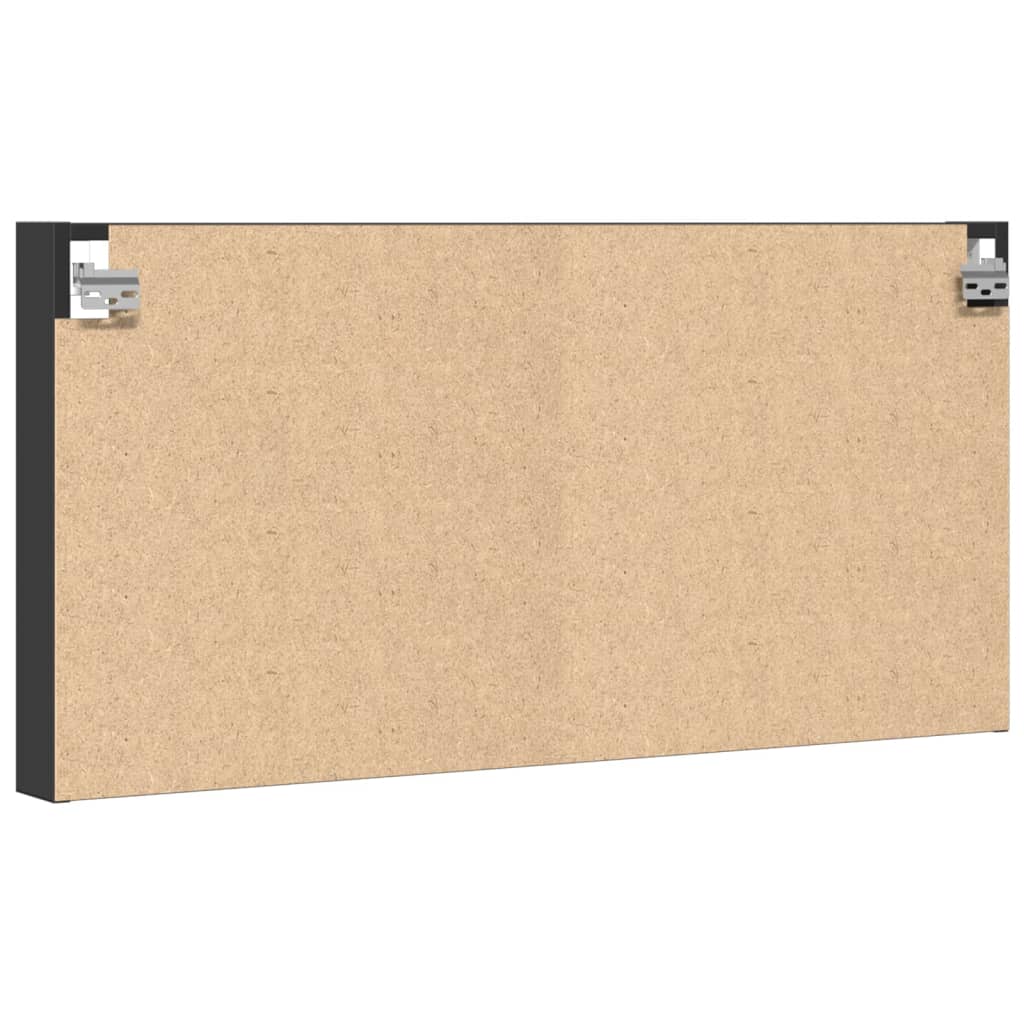 fekete szerelt fa vitrinszekrény 100 x 8,5 x 50 cm