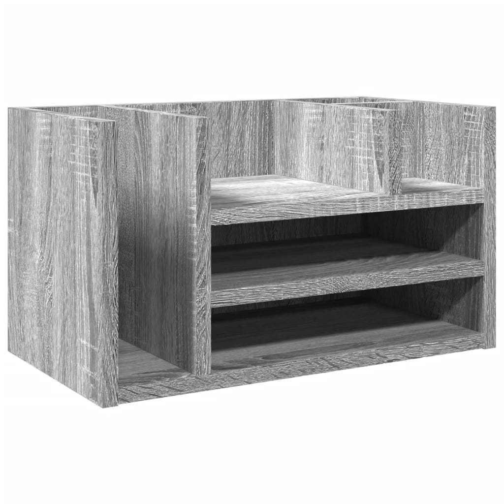 szürke sonoma színű szerelt fa asztali szervező 44,5x24x25 cm