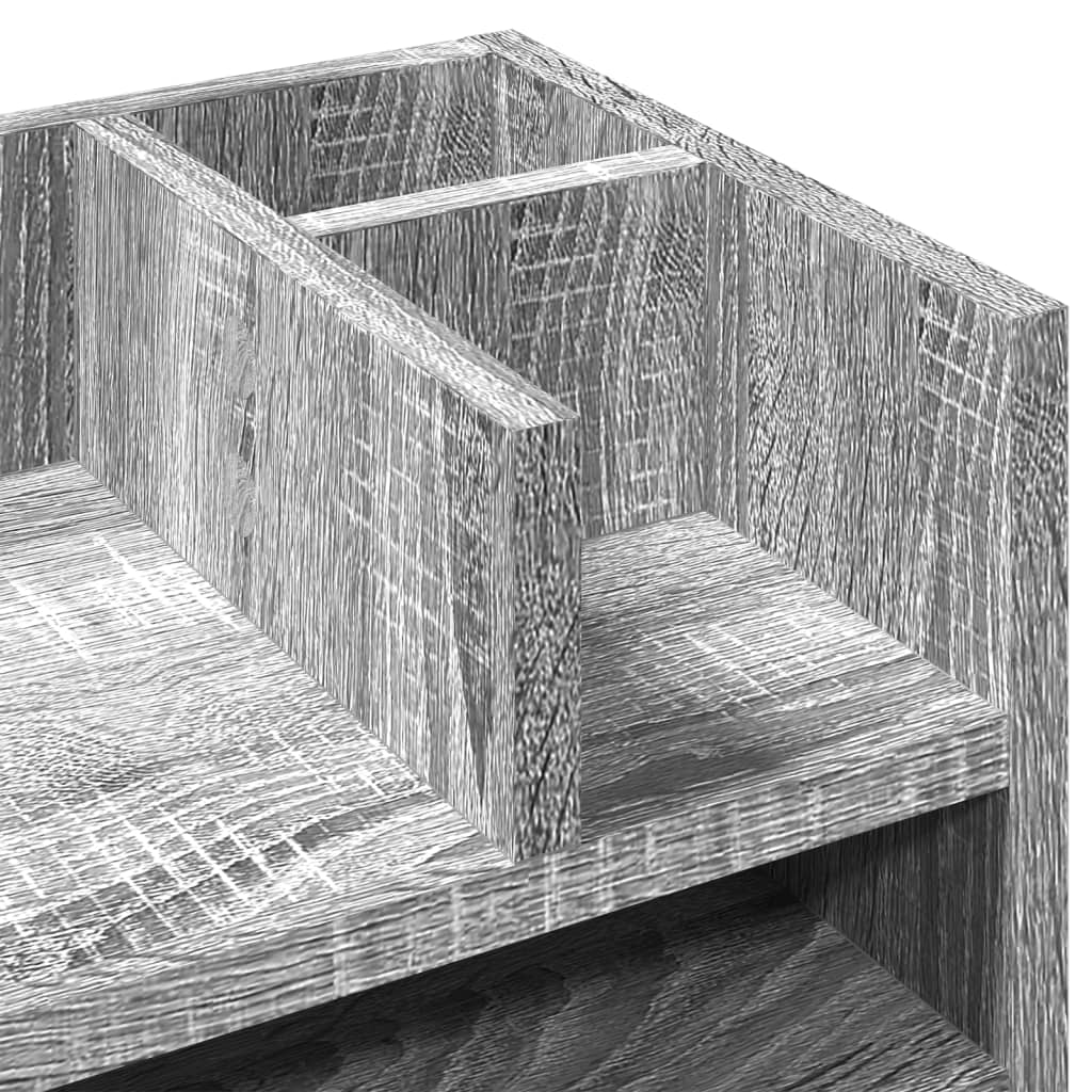 szürke sonoma színű szerelt fa asztali szervező 44,5x24x25 cm