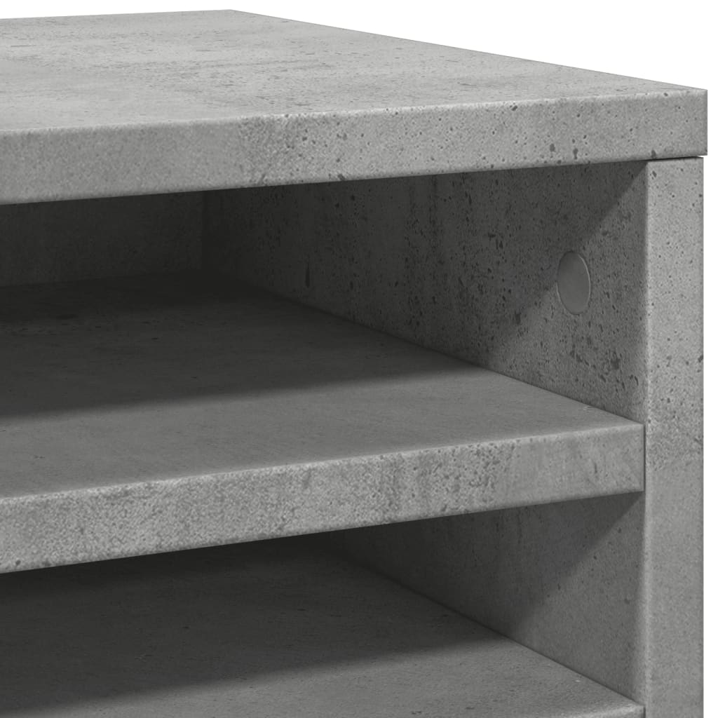 betonszürke szerelt fa asztali szervező 36 x 26 x 29,5 cm