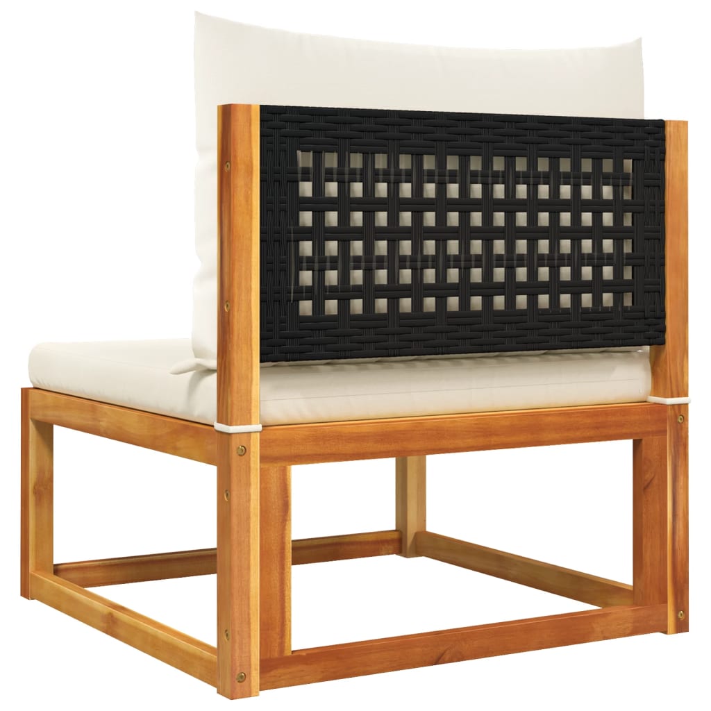 4 részes kerti kanapégarnitúra párnákkal, akácfa és rattan