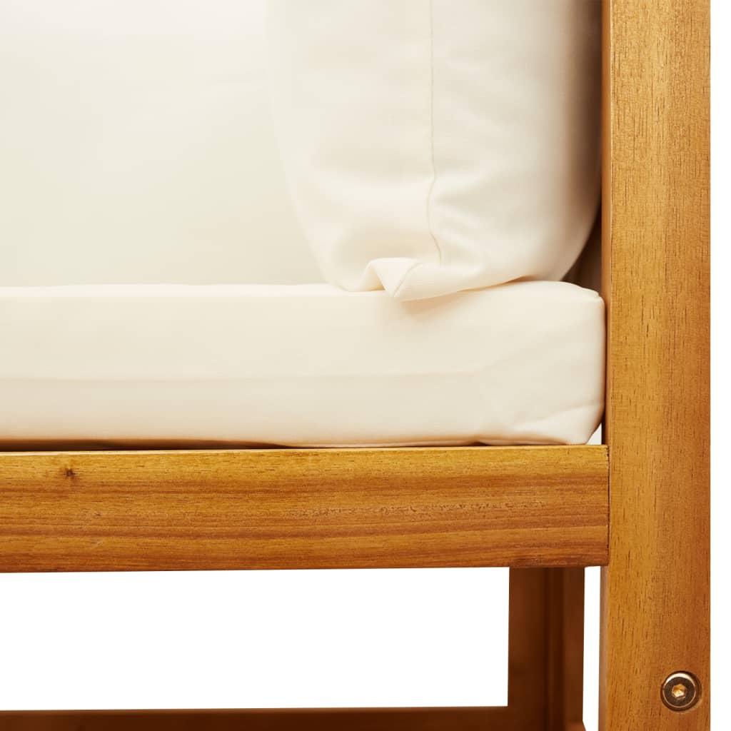 4 részes kerti kanapégarnitúra párnákkal, akácfa és rattan