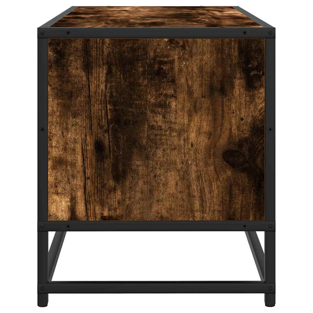 füstös tölgy színű szerelt fa és fém TV-szekrény 100x34,5x40 cm