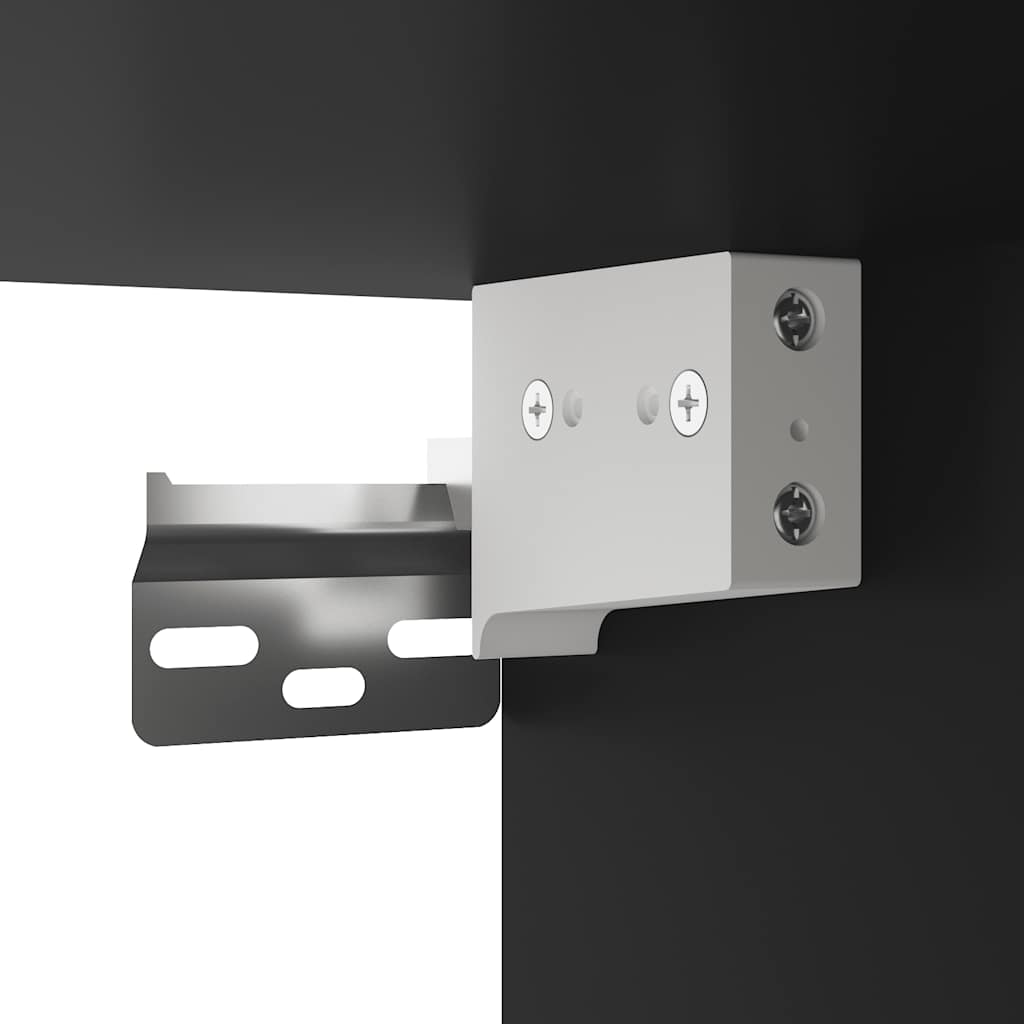 fekete szerelt fa és fém TV-szekrény 80x31x39,5 cm