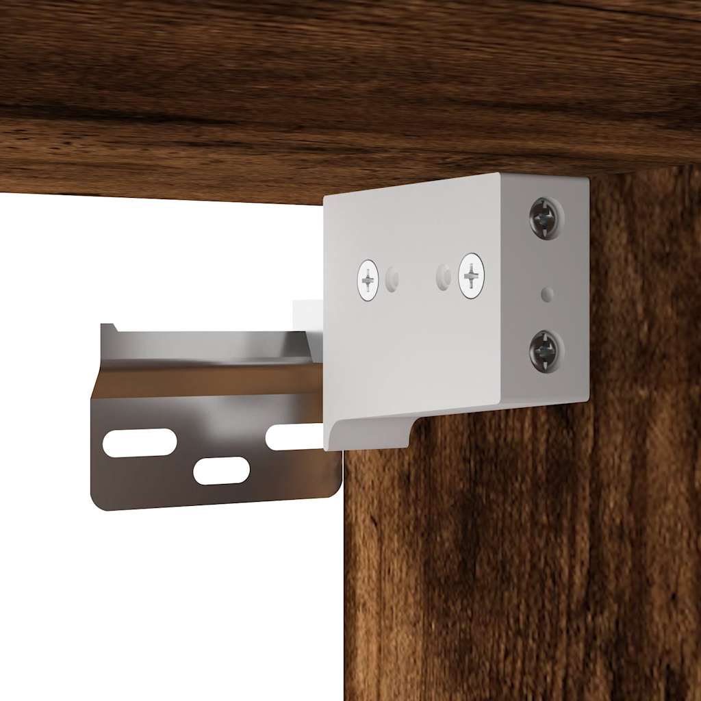 füstös tölgy színű szerelt fa és fém TV-szekrény 80x31x39,5 cm