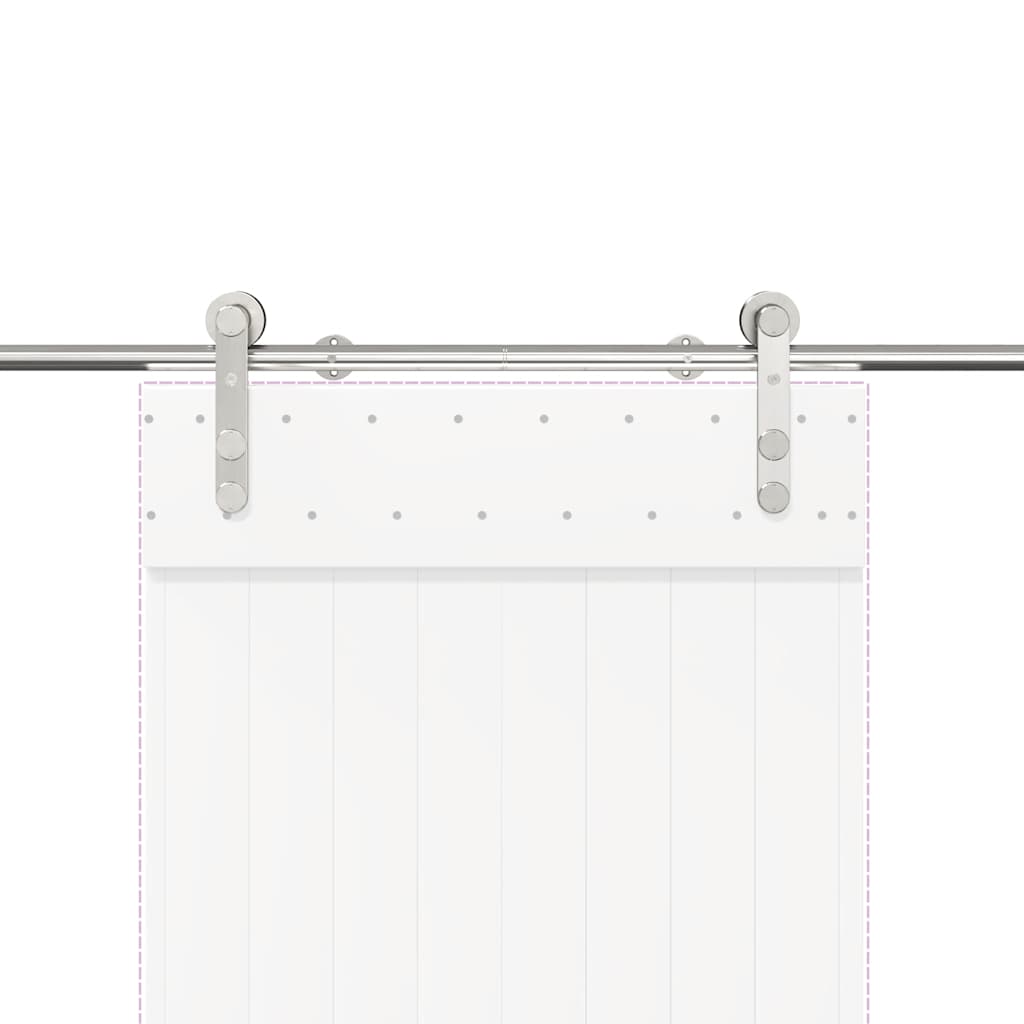 ezüstszínű rozsdamentes acél tolóajtó fémszerelék készlet 200cm