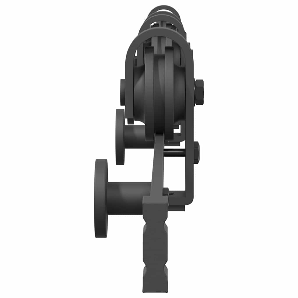 fekete acél tolóajtó fémszerelék készlet 200 cm