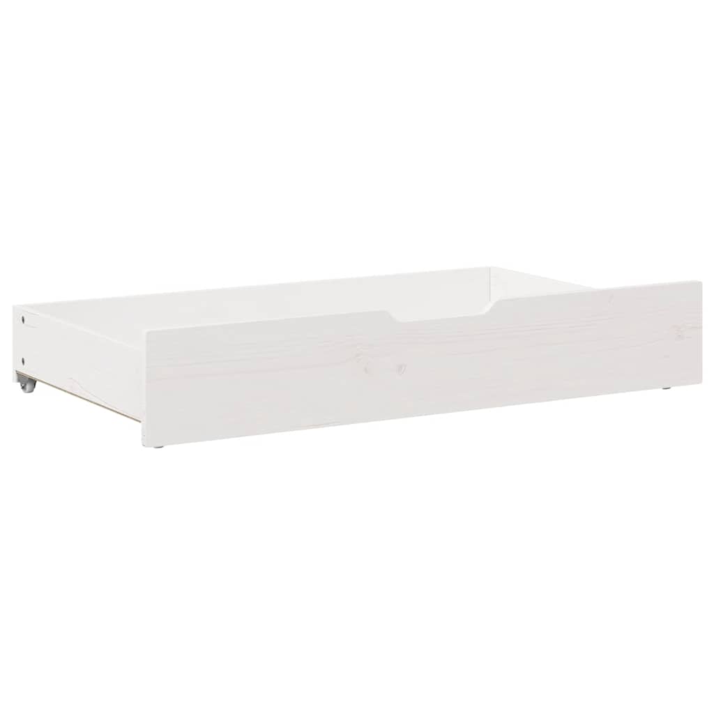 2 db fehér tömör fenyőfa ágy alatti fiók 95 x 55 x 17 cm