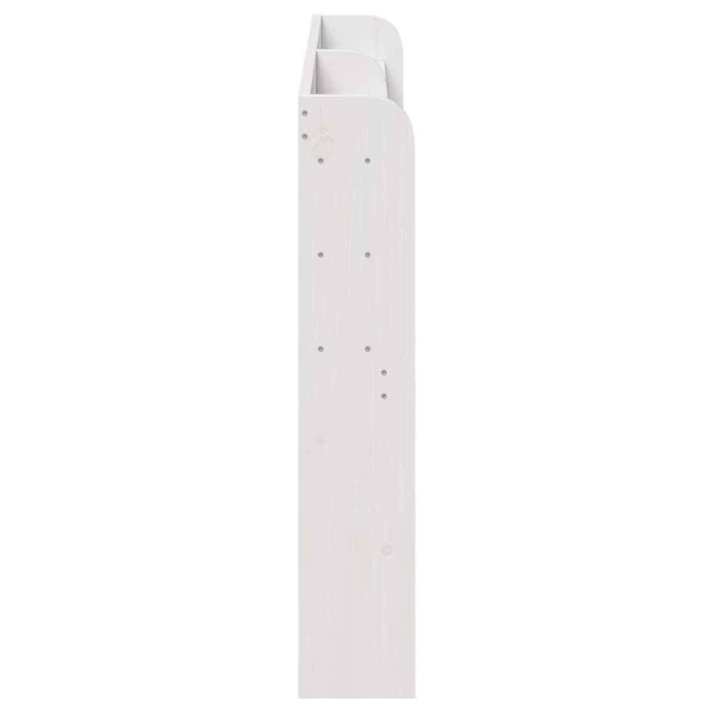 fehér tömör fenyőfa fejtámla polcokkal 160 cm