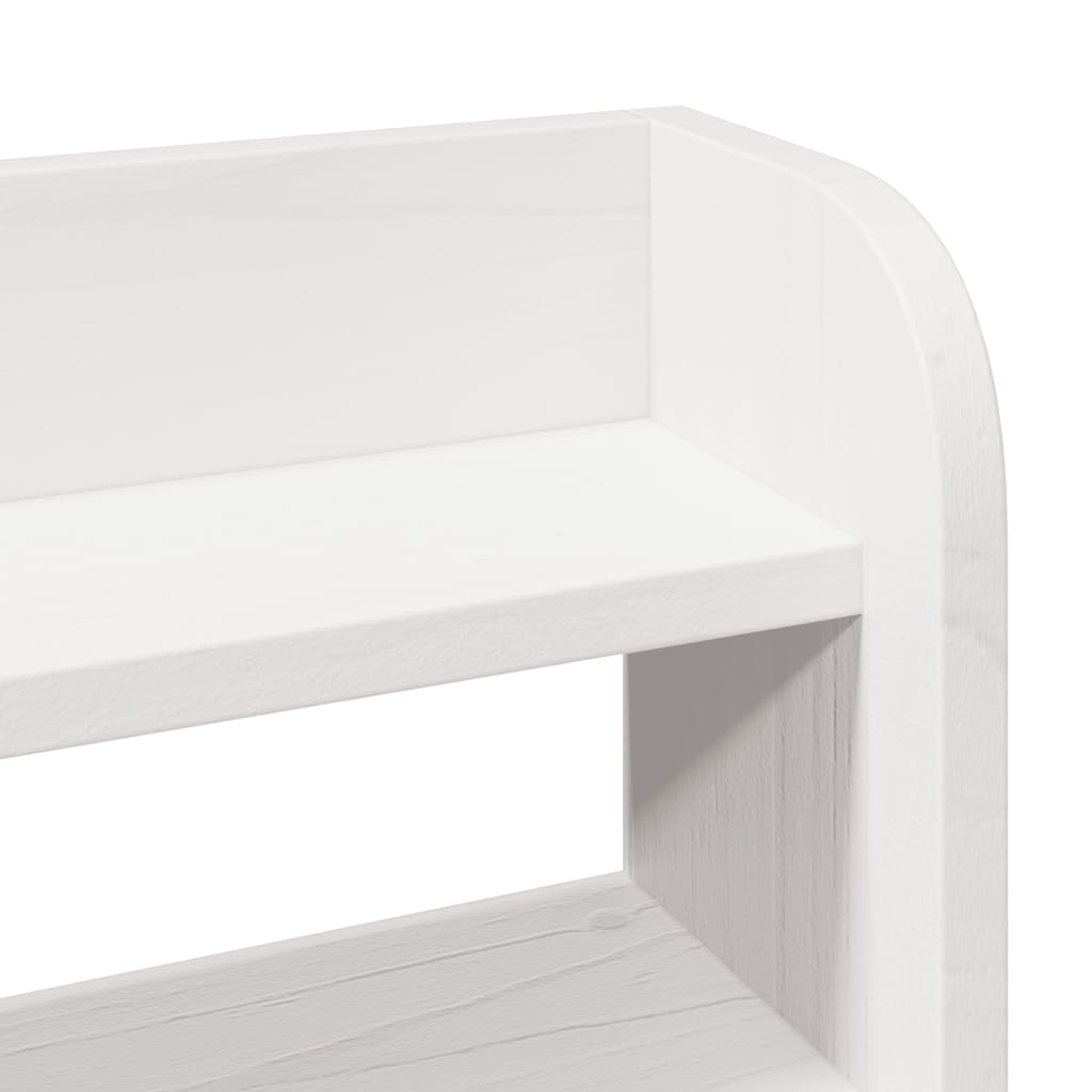 fehér tömör fenyőfa fejtámla polcokkal 160 cm