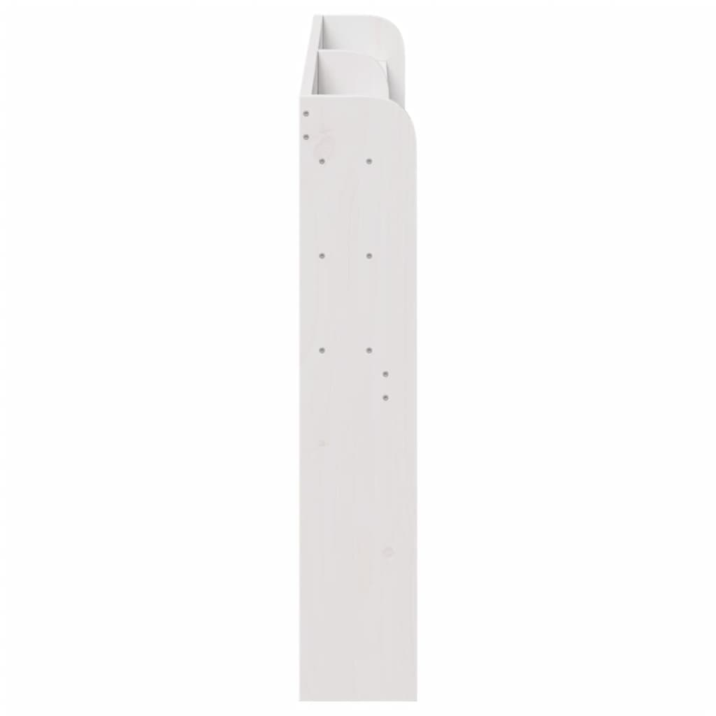 fehér tömör fenyőfa fejtámla polcokkal 140 cm