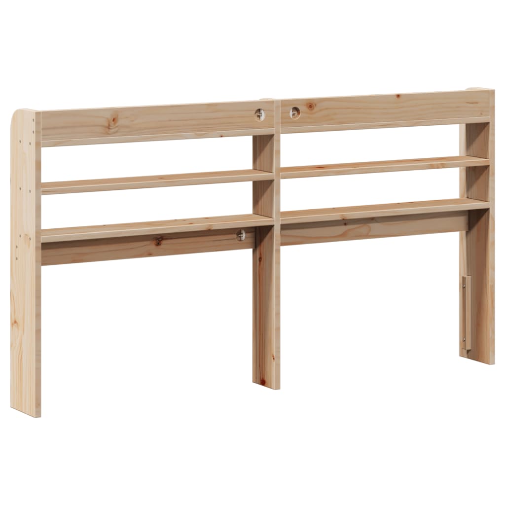tömör fenyőfa fejtámla polcokkal 120 cm