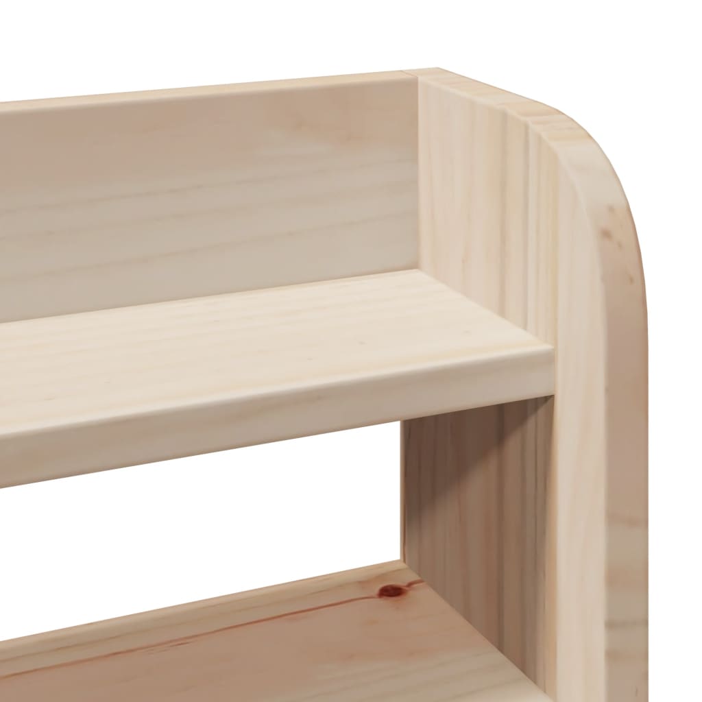 tömör fenyőfa fejtámla polcokkal 120 cm
