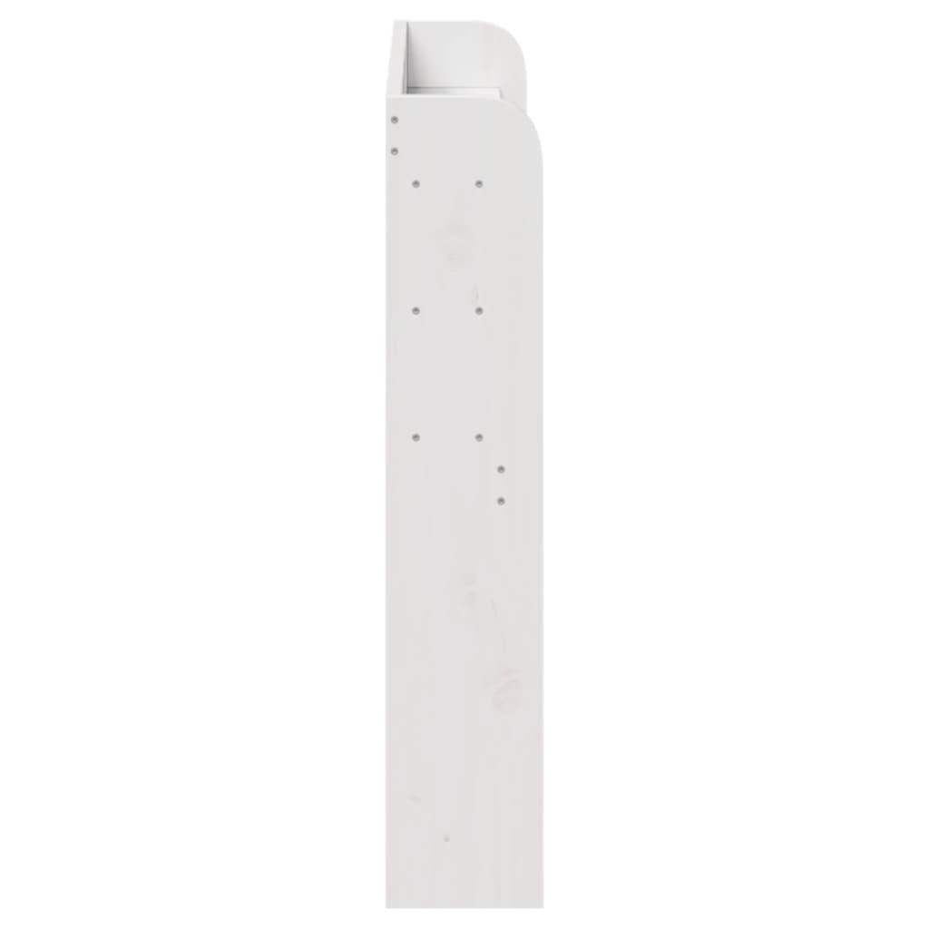 fehér tömör fenyőfa fejtámla polcokkal 90 cm