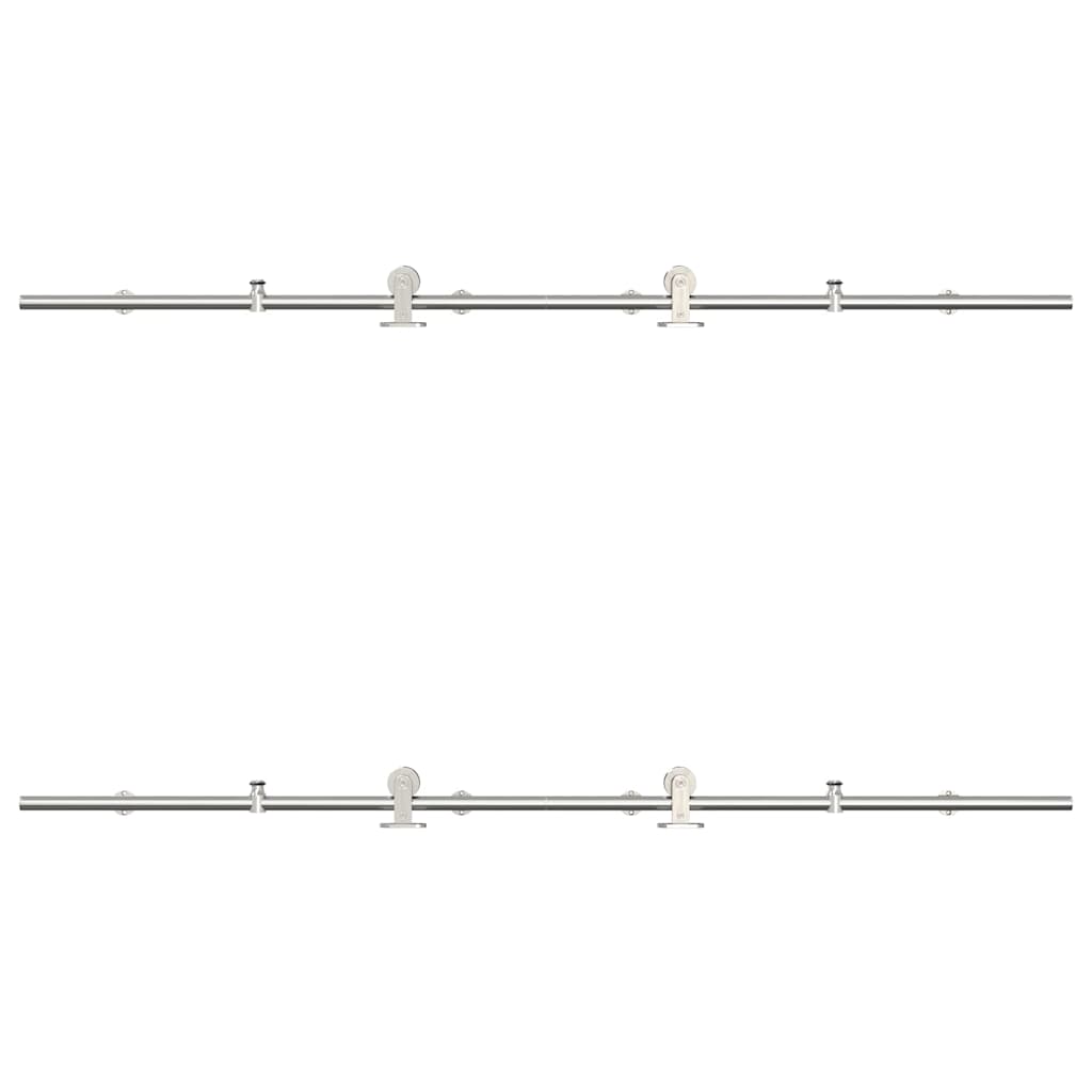 ezüstszínű rozsdamentes acél tolóajtó fémszerelék készlet 183cm