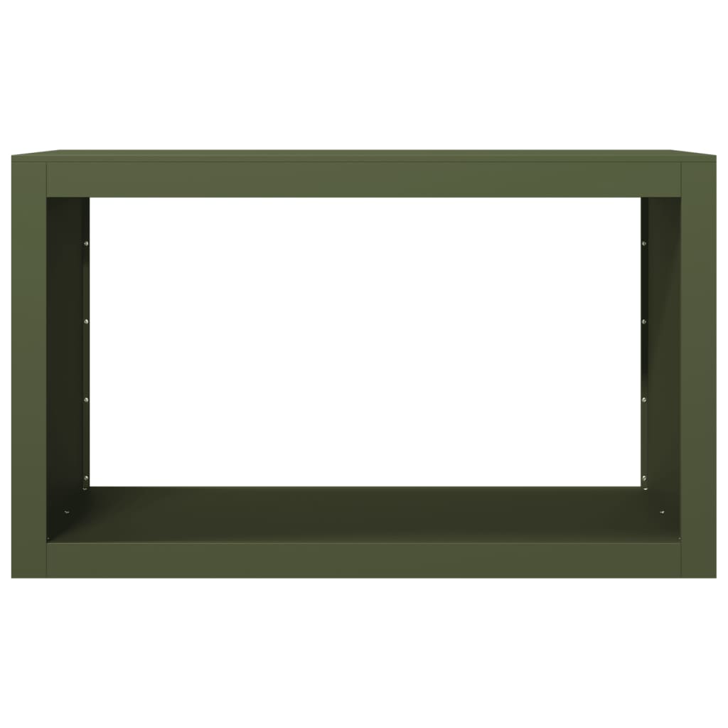 zöld acél tűzifatároló 100 x 40 x 60 cm