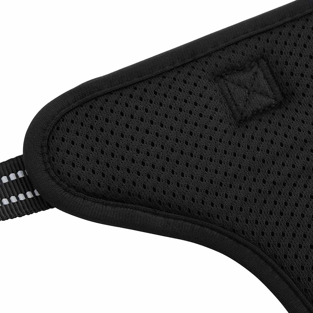 állítható fekete kutyahám pórázzal és nyakörvvel L