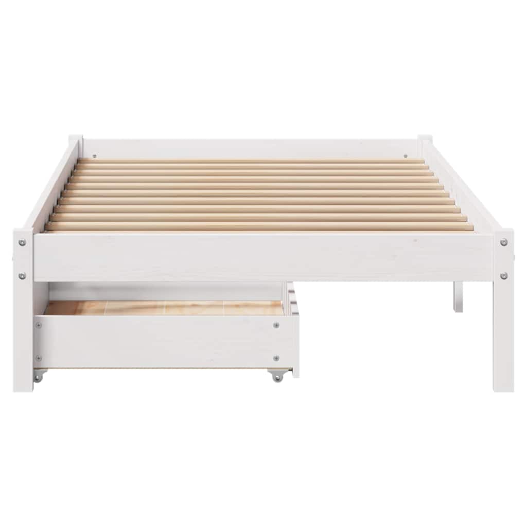 fehér tömör fenyőfa ágy matrac nélkül 90 x 200 cm