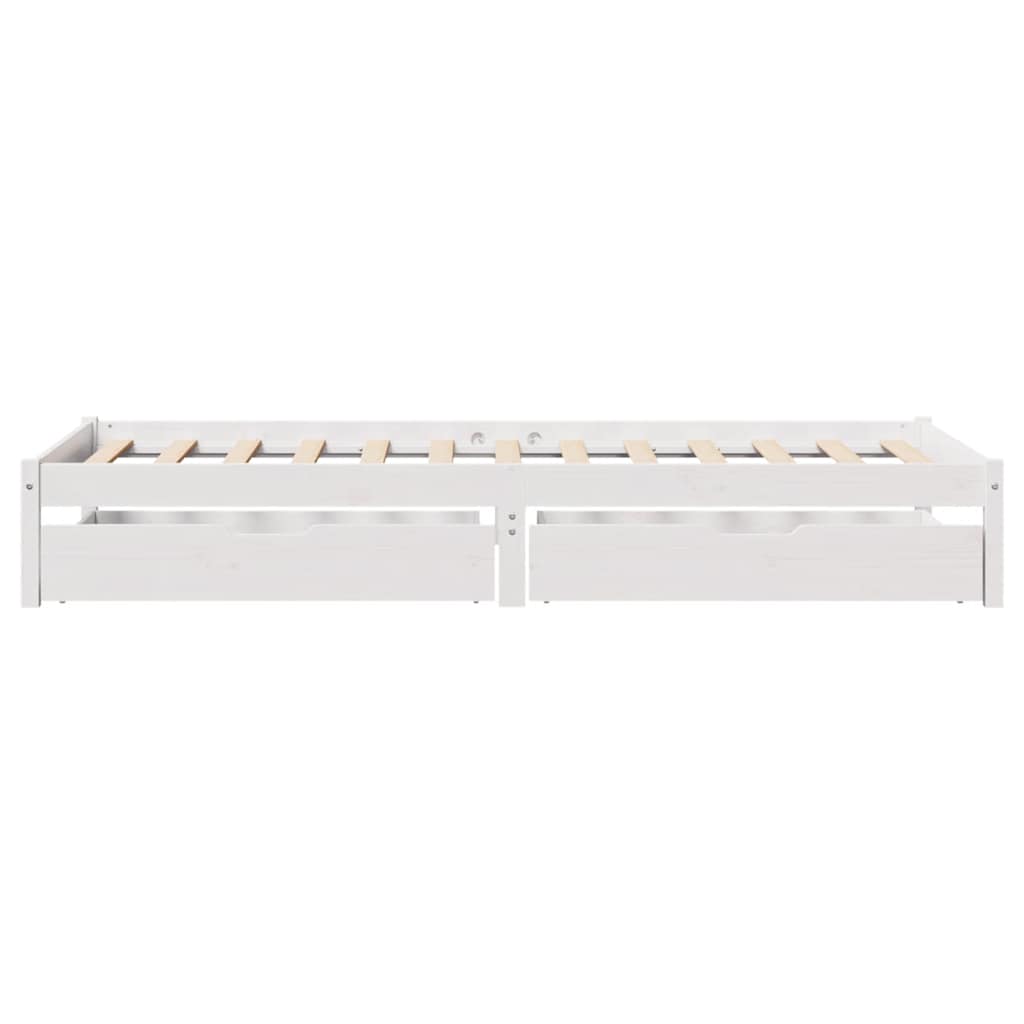 fehér tömör fenyőfa ágy matrac nélkül 90 x 200 cm