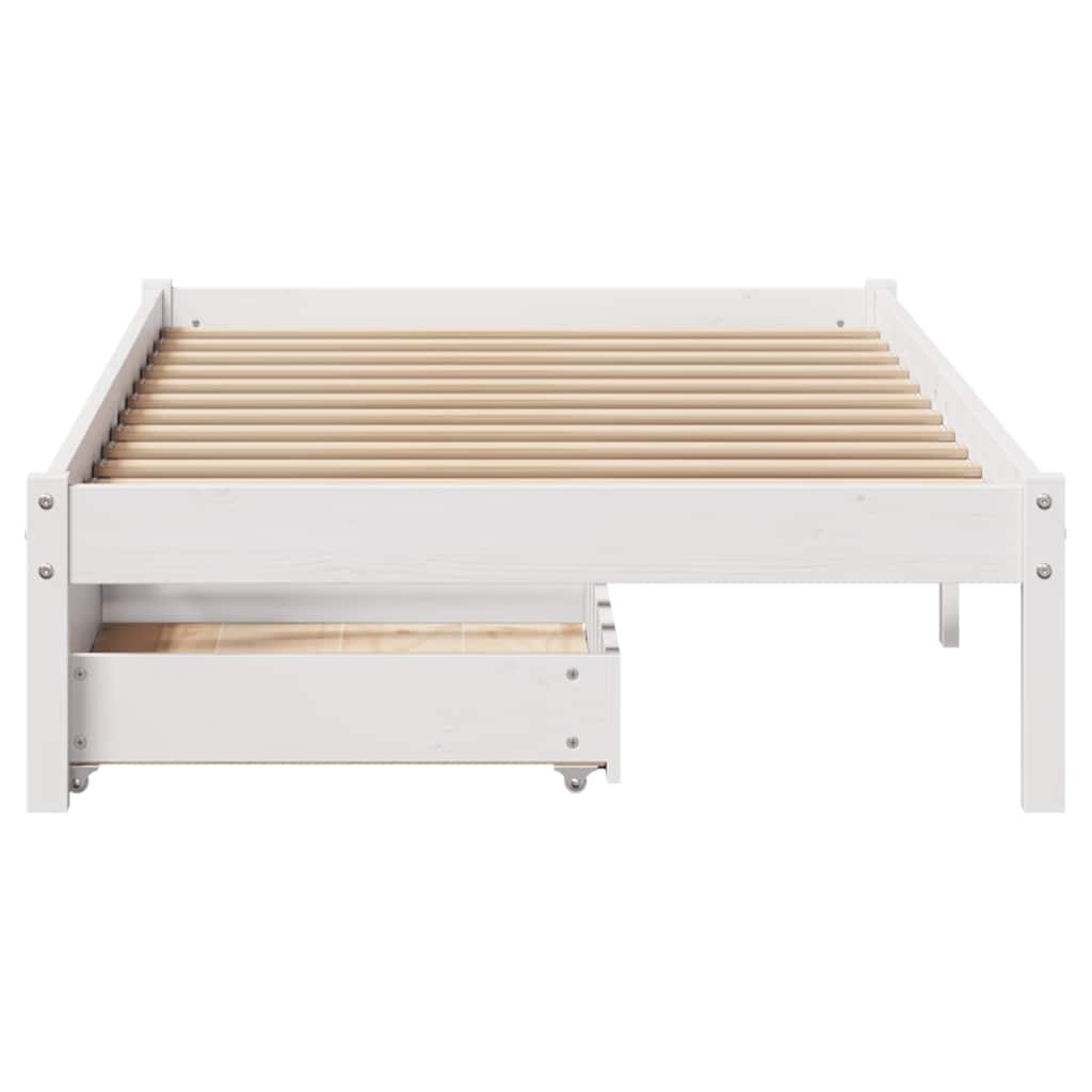 fehér tömör fenyőfa ágy matrac nélkül 100 x 200 cm
