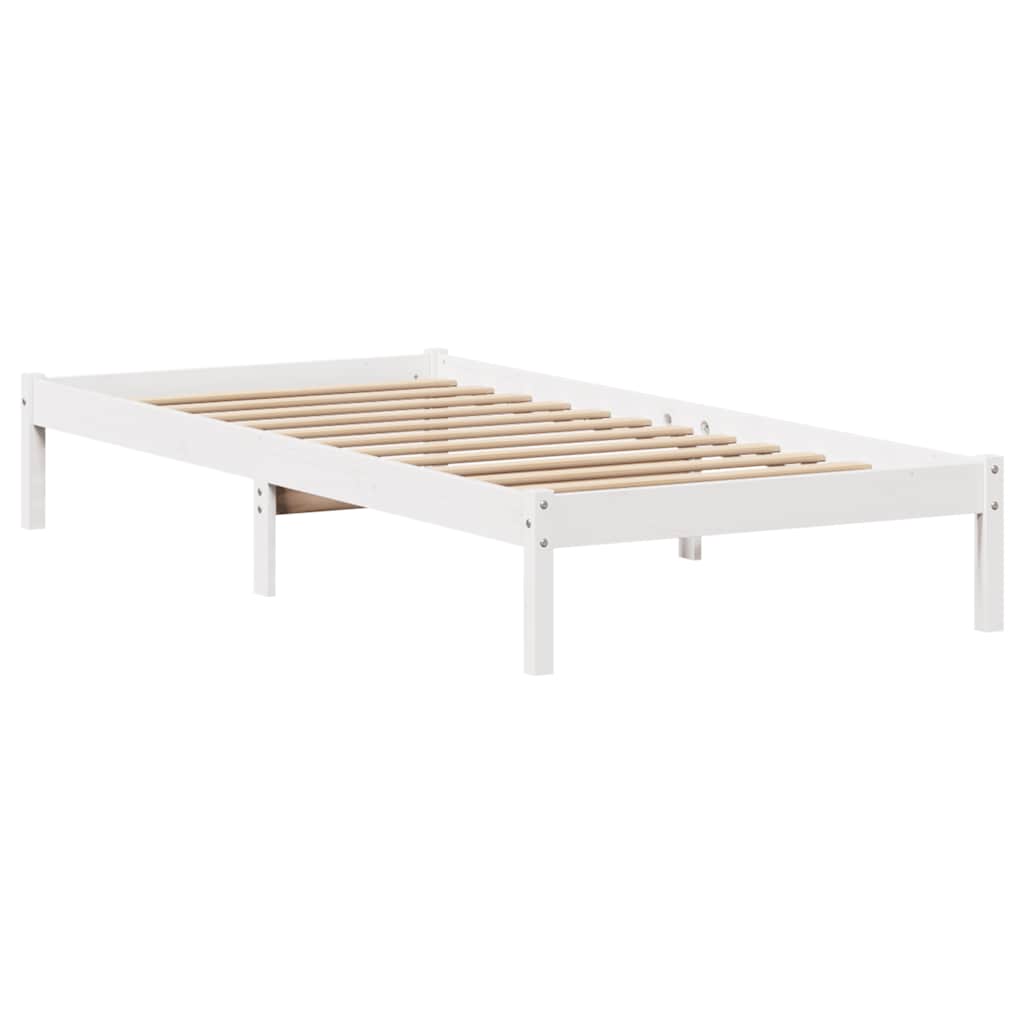 fehér tömör fenyőfa ágy matrac nélkül 100 x 200 cm