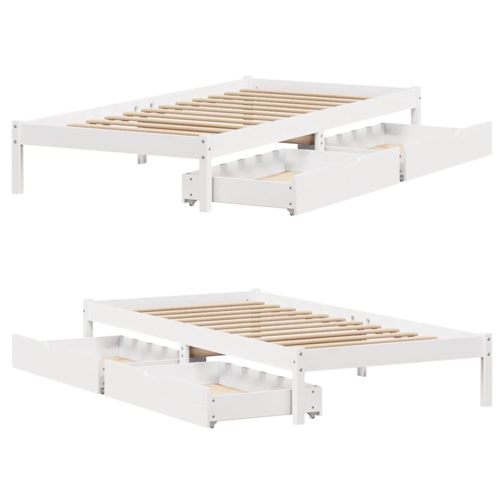 fehér tömör fenyőfa ágy matrac nélkül 100 x 200 cm