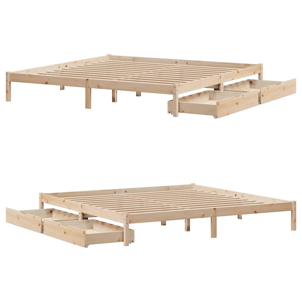 tömör fenyőfa ágy matrac nélkül 200 x 200 cm