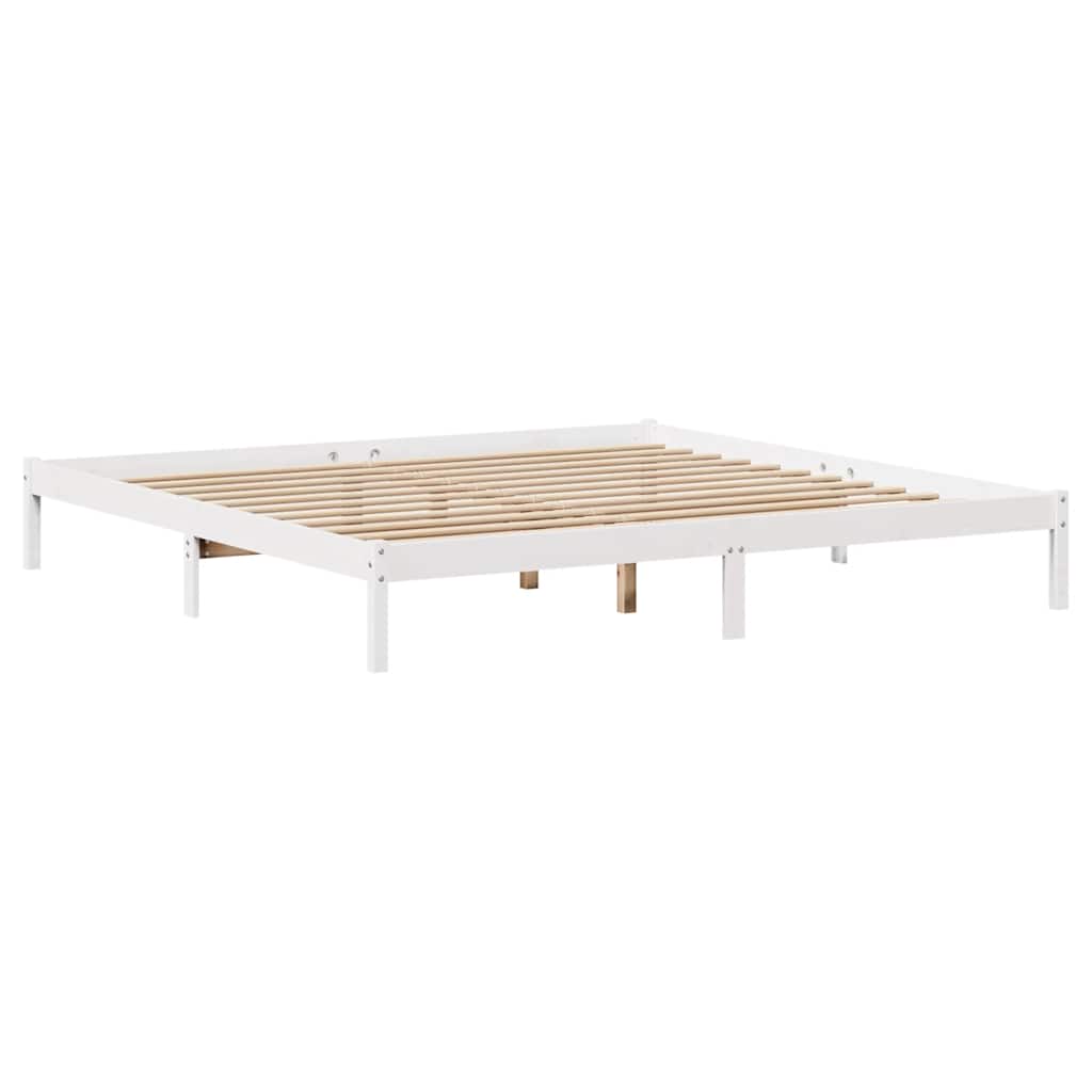 fehér tömör fenyőfa ágy matrac nélkül 200 x 200 cm