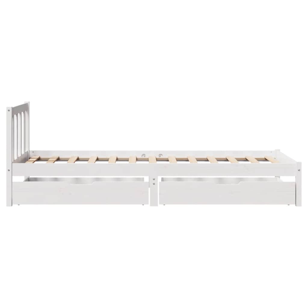 fehér tömör fenyőfa ágy matrac nélkül 75 x 190 cm
