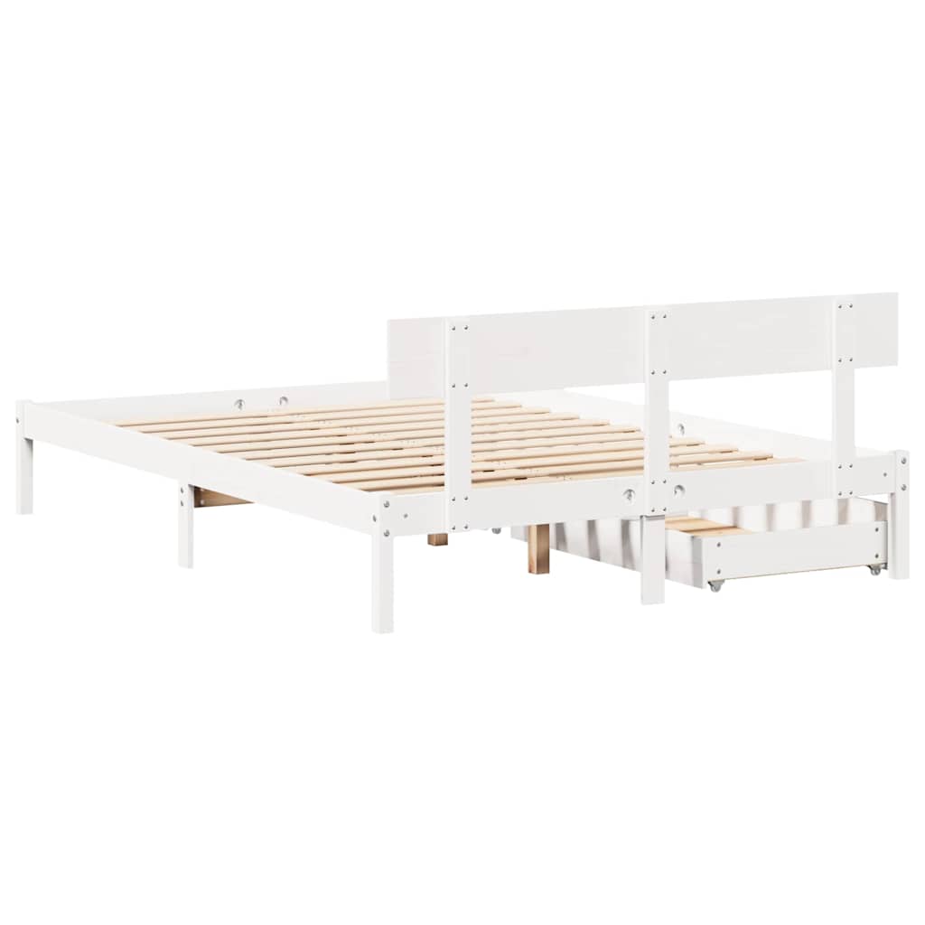 fehér tömör fenyőfa ágy matrac nélkül 120 x 200 cm