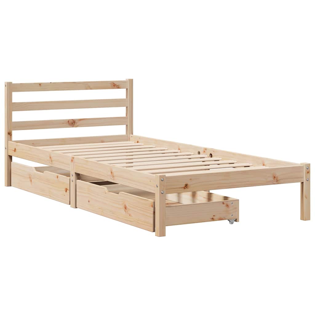 tömör fenyőfa ágy matrac nélkül 90 x 200 cm