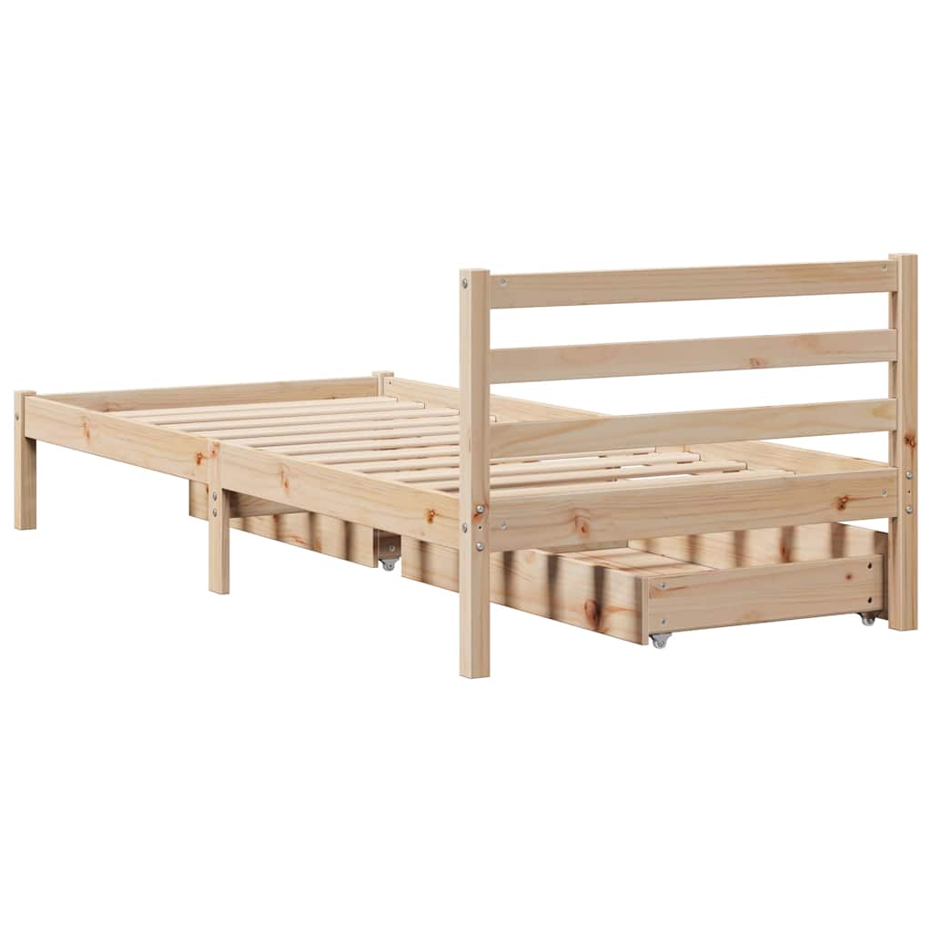 tömör fenyőfa ágy matrac nélkül 90 x 200 cm