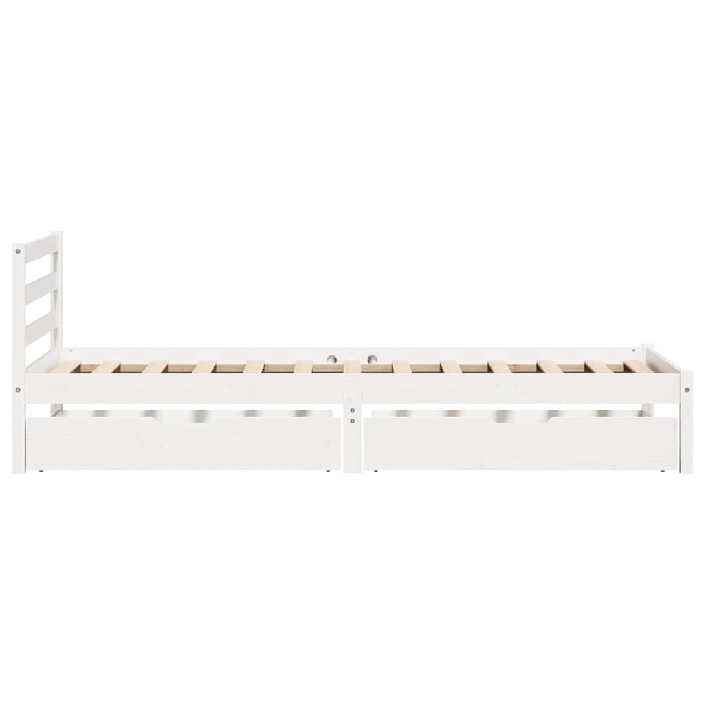fehér tömör fenyőfa ágy matrac nélkül 90 x 200 cm